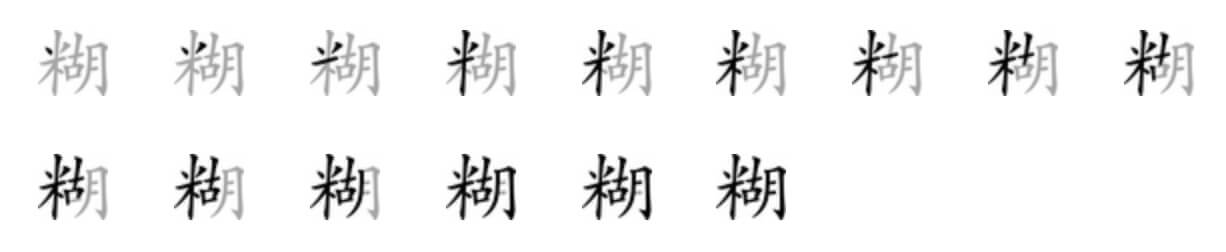 Giải nghĩa, hướng dẫn viết các nét - 糊