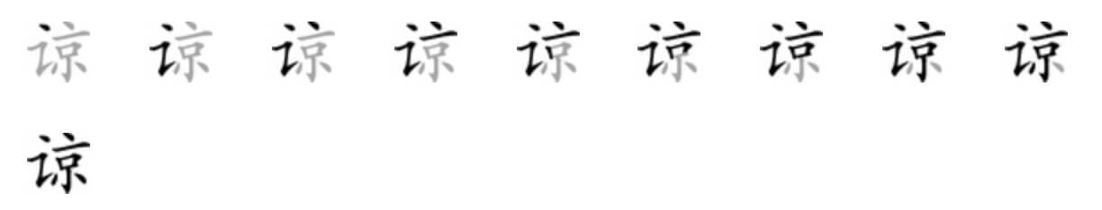 Giải nghĩa, hướng dẫn viết các nét - 谅