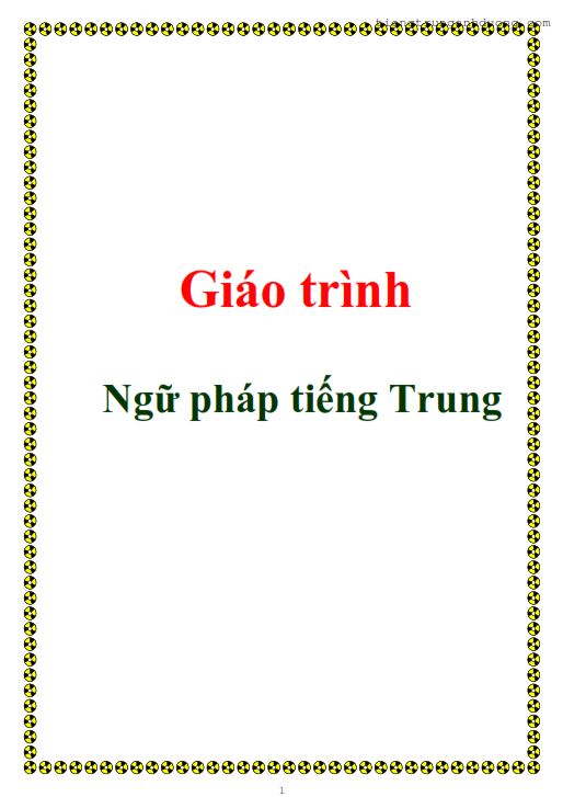 [Download Free, PDF] Giáo Trình Ngữ Pháp Tiếng Trung - PDF