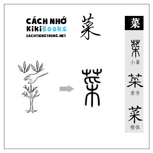 Tài liệu Online – Sách Chiết tự 2102 – 913 từ đơn – Chương 37: Từ 813 – 菜