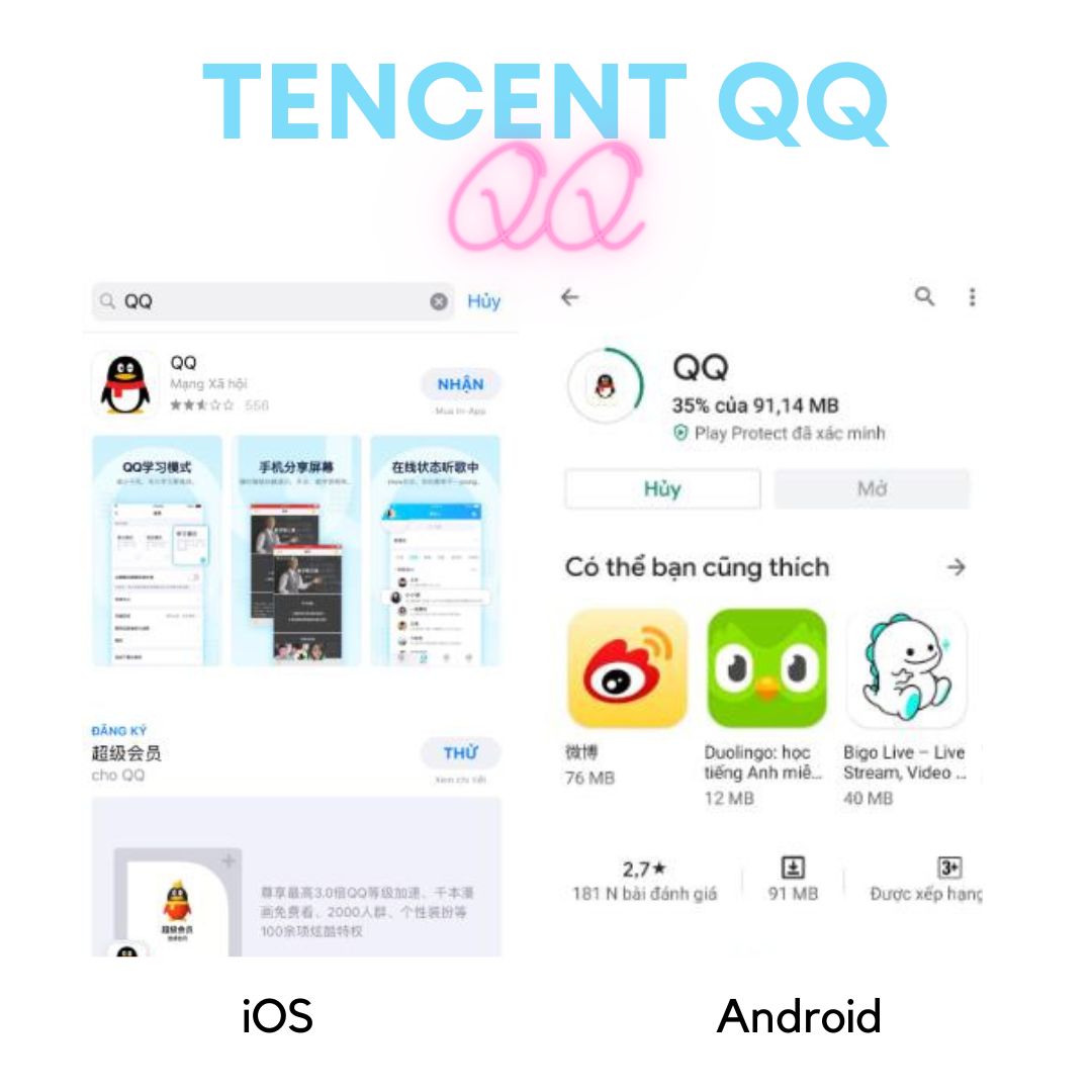 Cài đặt Tencent QQ lên điện thoại iOS và Android