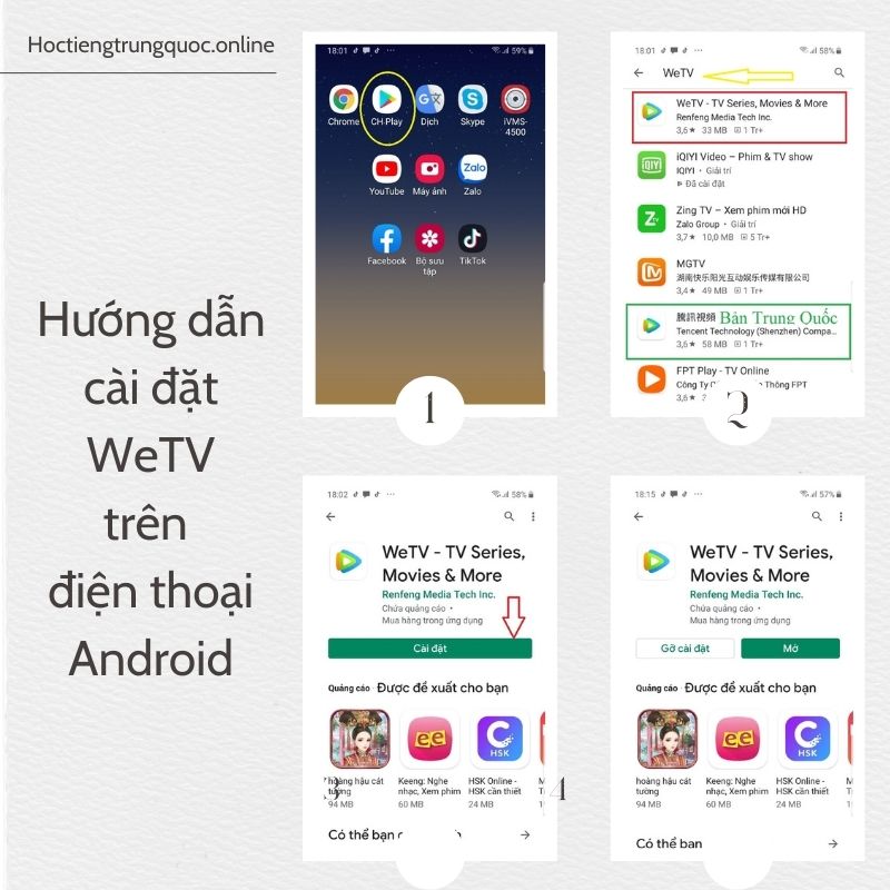 Hướng dẫn cài đặt WeTV trên điện thoại Android