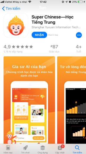 TOP App tự học tiếng Trung miễn phí tốt nhất 2022 - Hướng dẫn sử dụng app Super Chinese 02 - iOS