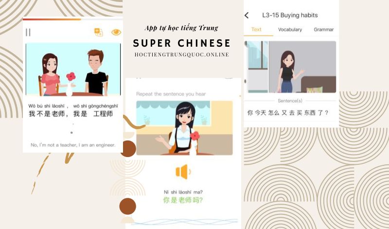 TOP App tự học tiếng Trung miễn phí tốt nhất 2022 - Super Chinese App - Nội dung ứng dụng 2