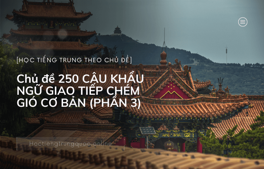 Chủ đề 250 CÂU KHẨU NGỮ GIAO TIẾP CHÉM GIÓ CƠ BẢN trong tiếng Trung (PHẦN 3)