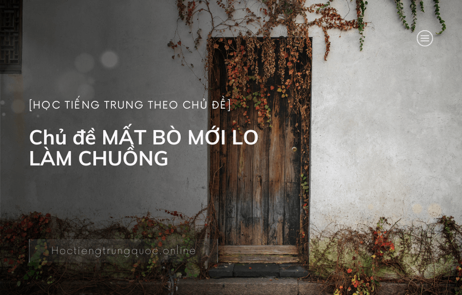 Chủ đề MẤT BÒ MỚI LO LÀM CHUỒNG trong tiếng Trung