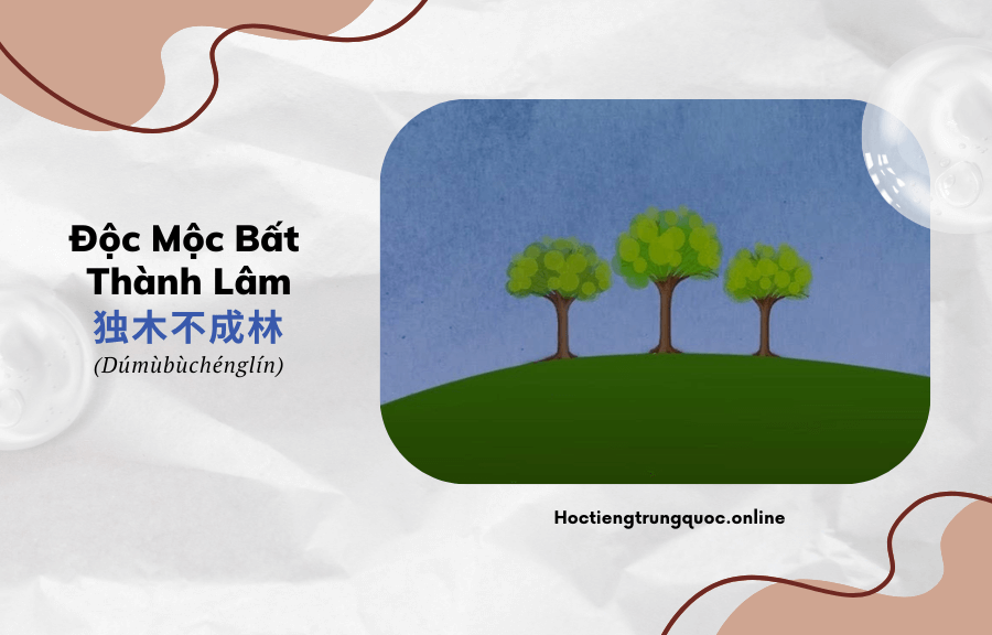 Thành ngữ tiếng trung Độc mộc bất thành lâm