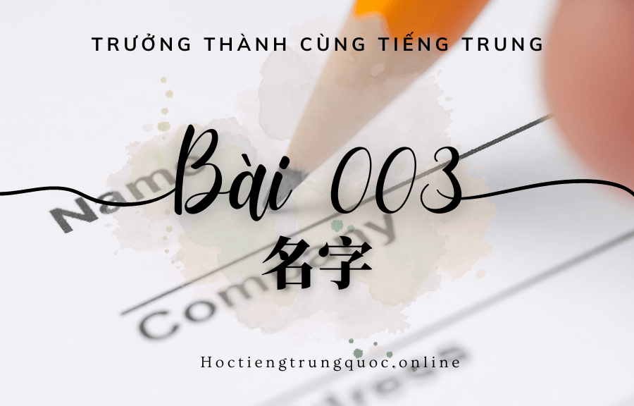 Trưởng thành cùng tiếng Trung - Bài 003
