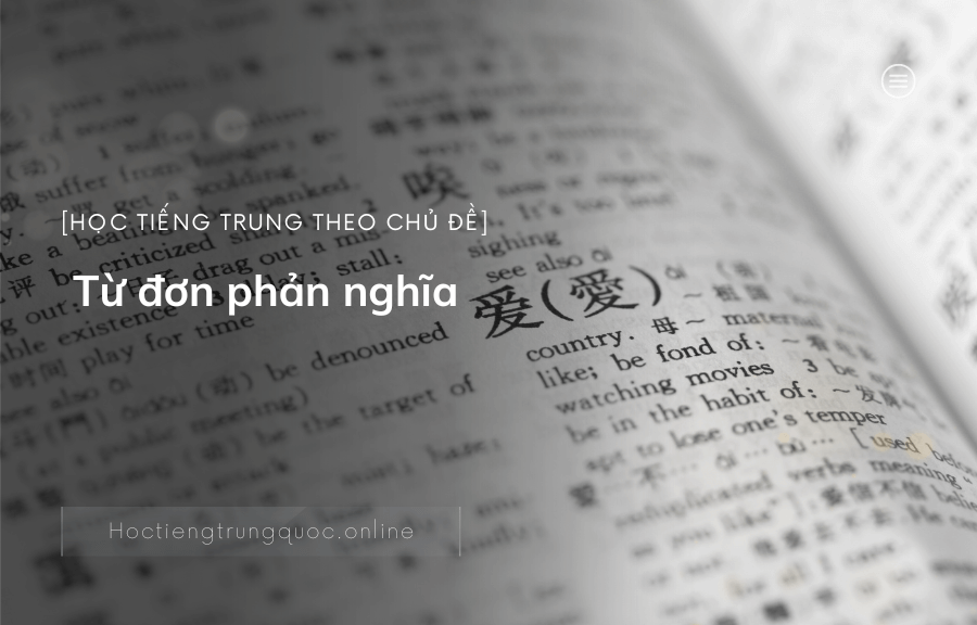 Từ đơn phản nghĩa tiếng Trung