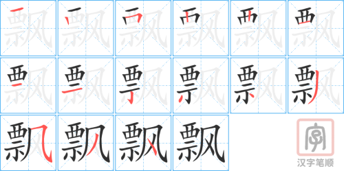 1908 – 飘 – HSK5 – Từ điển tam ngữ 5099 từ vựng HSK 1-6