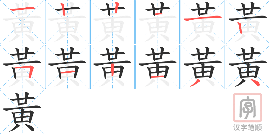Bộ thủ 201 - 黃 - Bộ HOÀNG Bộ thủ 201 - 黃 - Bộ HOÀNG