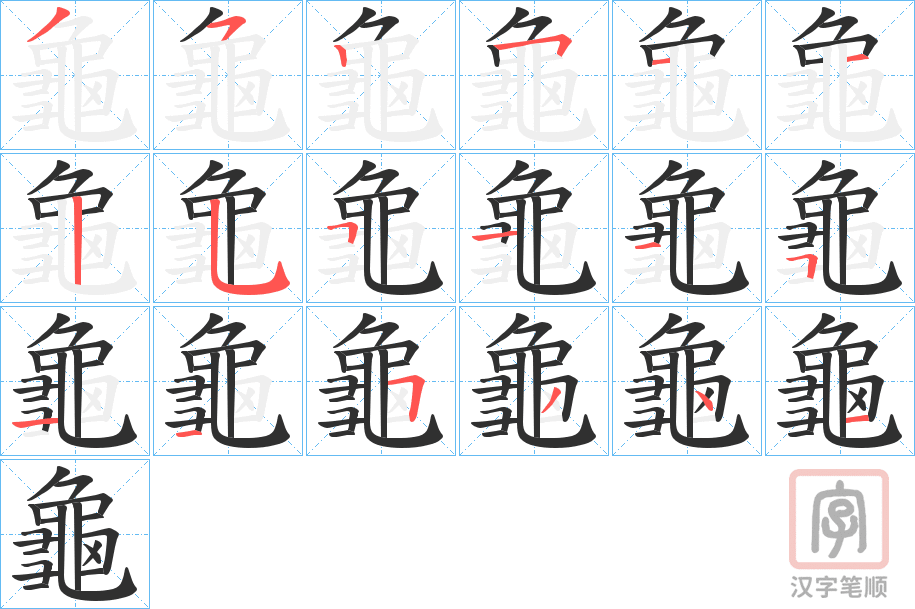 Bộ thủ 213 - 龜 (亀-龟) - Bộ QUY Bộ thủ 213 - 龜 (亀-龟) - Bộ QUY