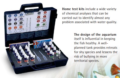 Home test kits include a wide variety of chemical analyses that can be carried out to identify almost any problem associated with water quality