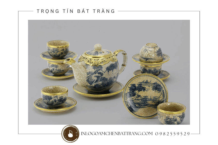Ấm chén men rạn Bát Tràng
