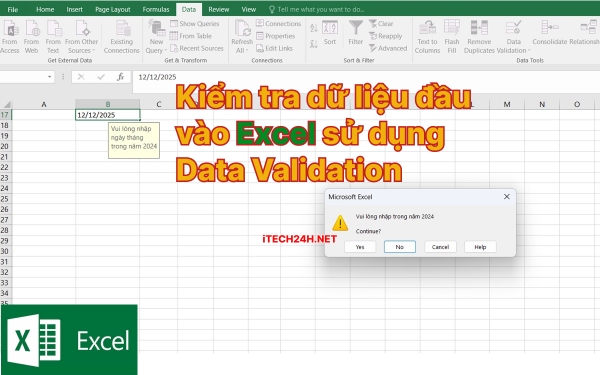 Kiểm tra dữ liệu đầu vào Excel sử dụng Data Validation