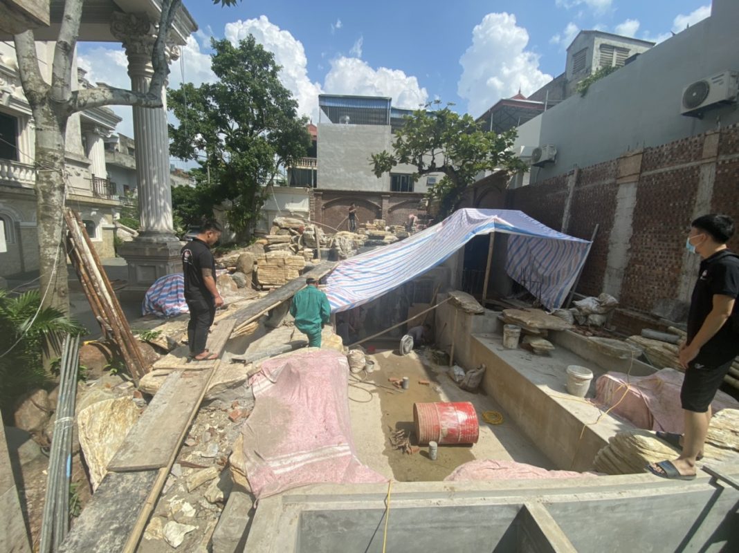 [dự án Hồ Koi đã Triển Khai] Koi Xinh Thiết Kế, Thi Công Hồ Koi + Hồ Koi Lâu đài Dệt May Châu Giang Nam Định