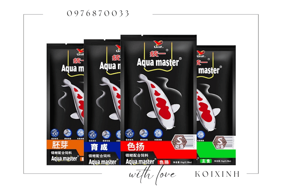 Thức ăn Aqua Master có 4 loại Thức ăn Aqua Master có 4 loại