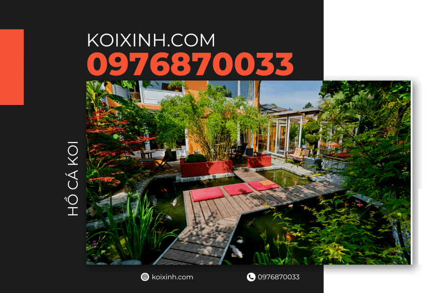 Hồ cá Koi tăng tính thẩm mỹ cho khu vườn Tăng tính thẩm mỹ cho khu vườn