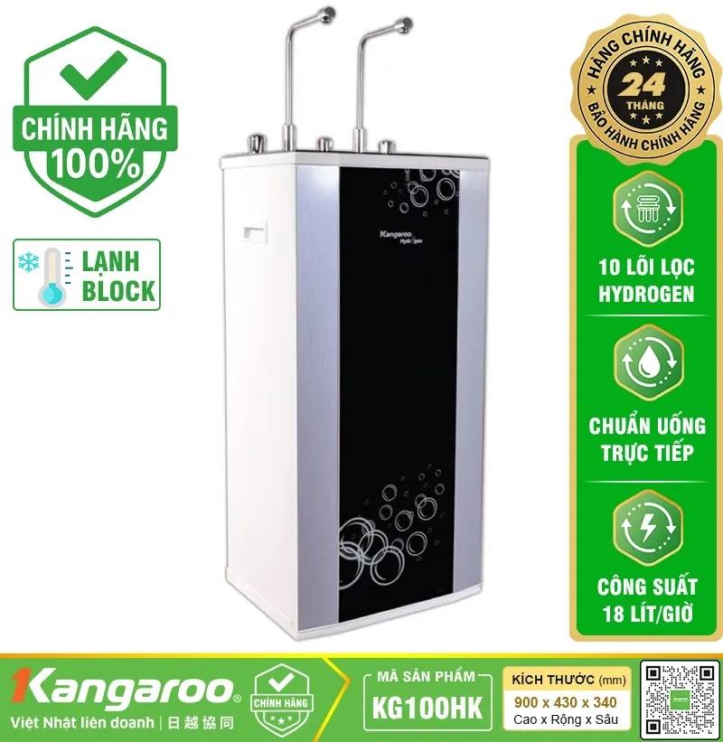 Máy lọc nước Kangaroo Hydrogen 2 vòi KG100HK