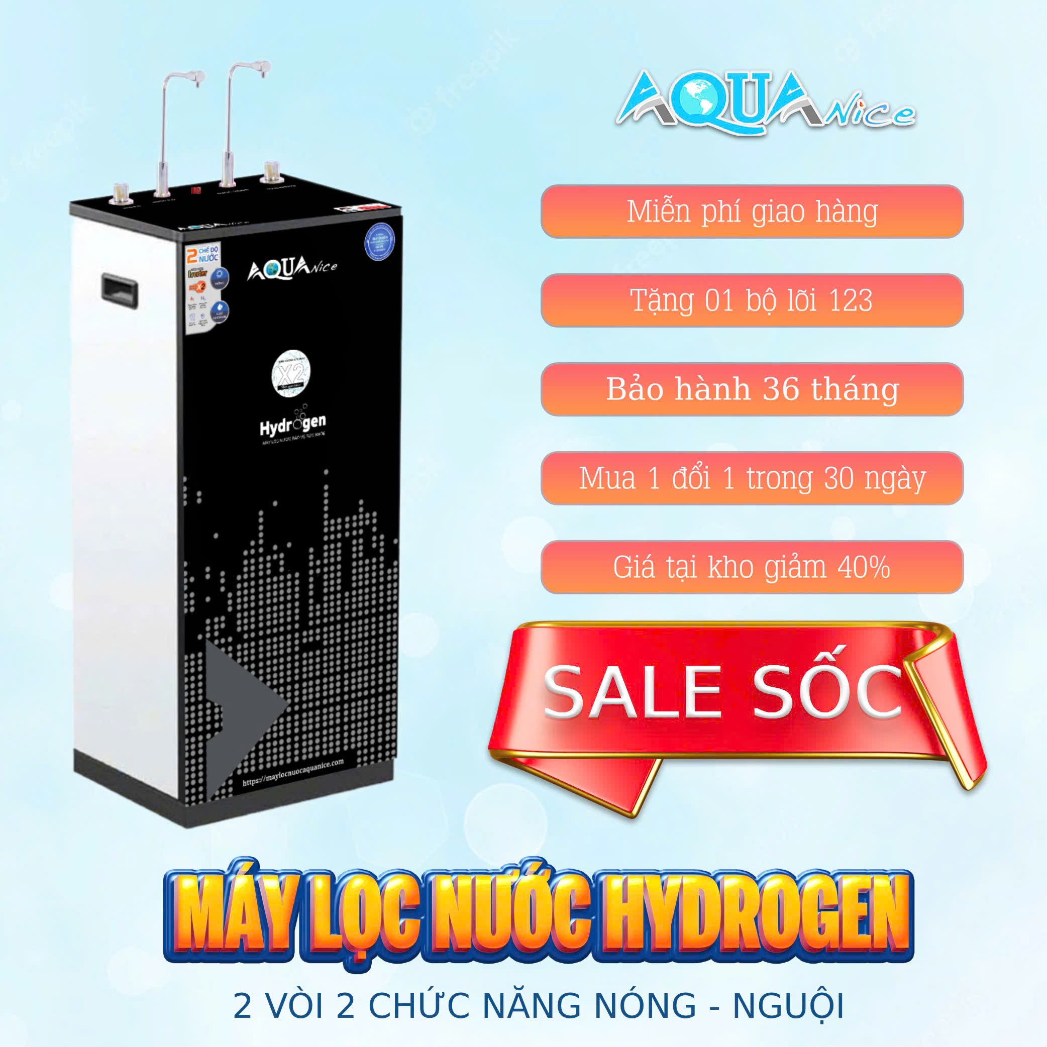 Máy lọc nước AquaNice AQ02v3 Nóng - Lạnh