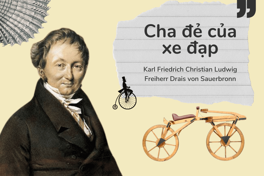 Cha đẻ của xe đạp - Karl Drais  (1785 - 1851)