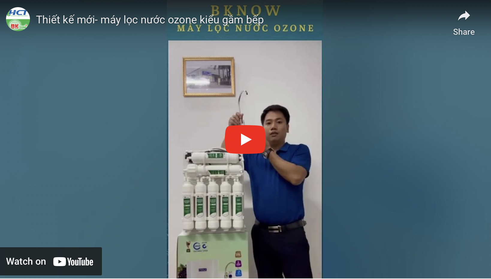 VIDEO- Thiết kế mới- máy lọc nước ozone kiểu gầm bếp
