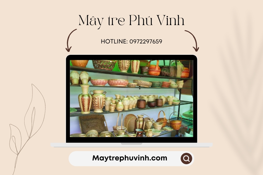 Quầy trưng bày các sản phẩm mây tre đan (Ảnh: Sưu tầm)