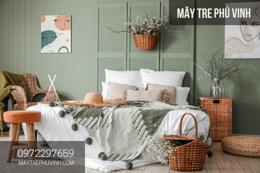 Sản phẩm từ vật liệu mây tre trong nội thất