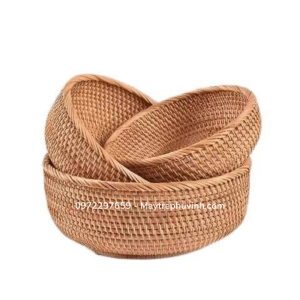 Mây Tre Đan Phú Vinh - Mẫu 49 - Bát bộ 3 - Kích thước D26xh10