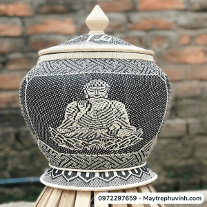 Mây Tre Đan Phú Vinh - Mẫu 59 - Ủ nước Đan tranh Phật - Kích thước D27