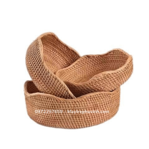 Mây Tre Đan Phú Vinh - Mẫu 56 - Bát bộ 3 múi sen - Kích thước D20xh10