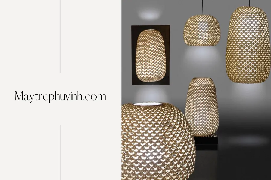 Đèn mây tre đan thả trần