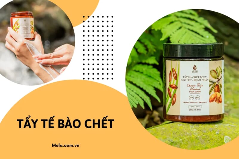 Tẩy da chết body gạo lứt hạnh nhân Mela