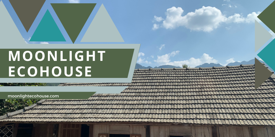 Mái nhà sàn của Moonlight Ecohouse, 1 homestay thân thiện trong Bản Lác Mai Châu, Hòa Bình