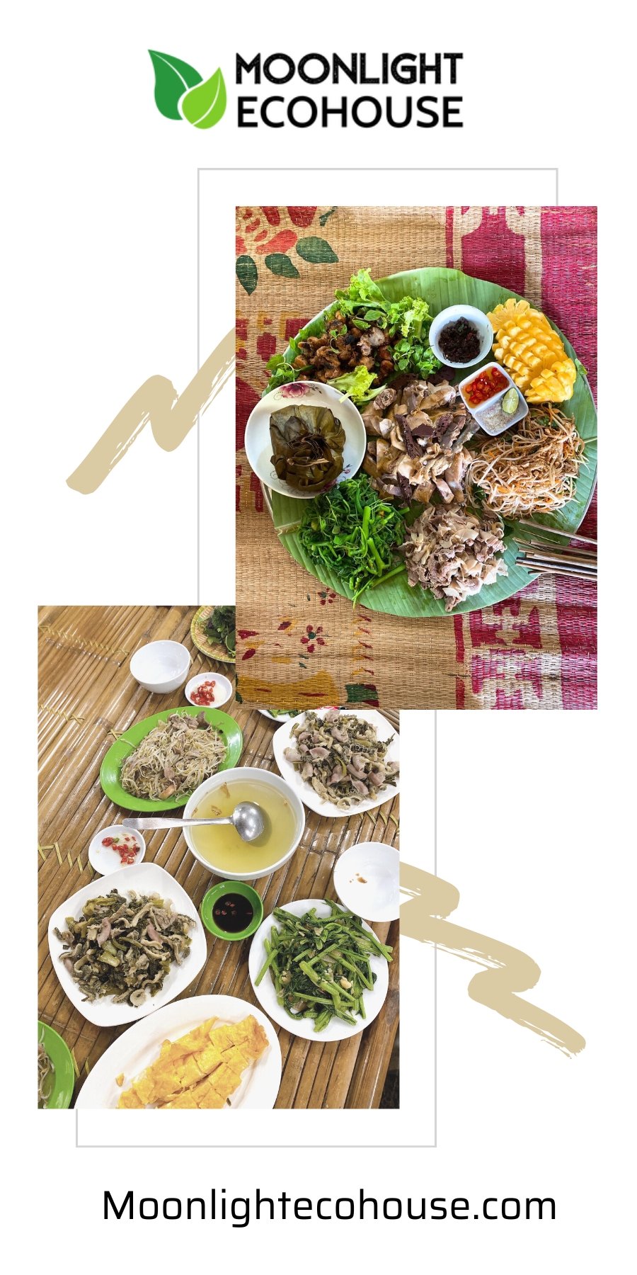 Bữa ăn do Moonlight Ecohouse Homestay Bản Lác Mai Châu chuẩn bị