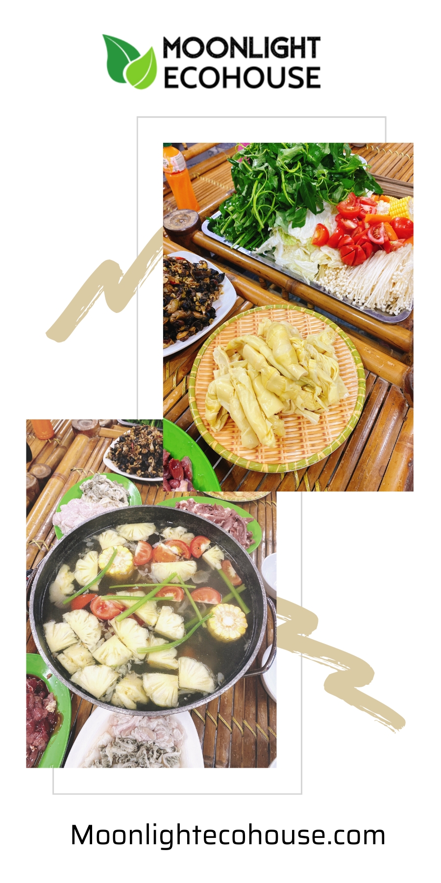 Bữa ăn do Moonlight Ecohouse Homestay Bản Lác Mai Châu chuẩn bị