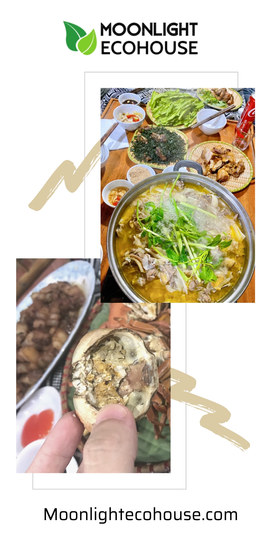 Bữa ăn do Moonlight Ecohouse Homestay Bản Lác Mai Châu chuẩn bị