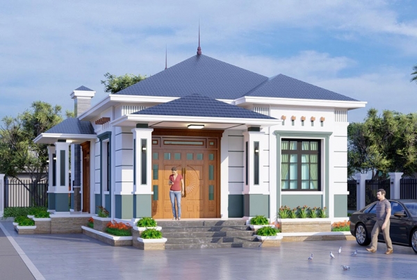 Biệt thự 1 tầng nhà mái Nhật chị Vân - Nam Định