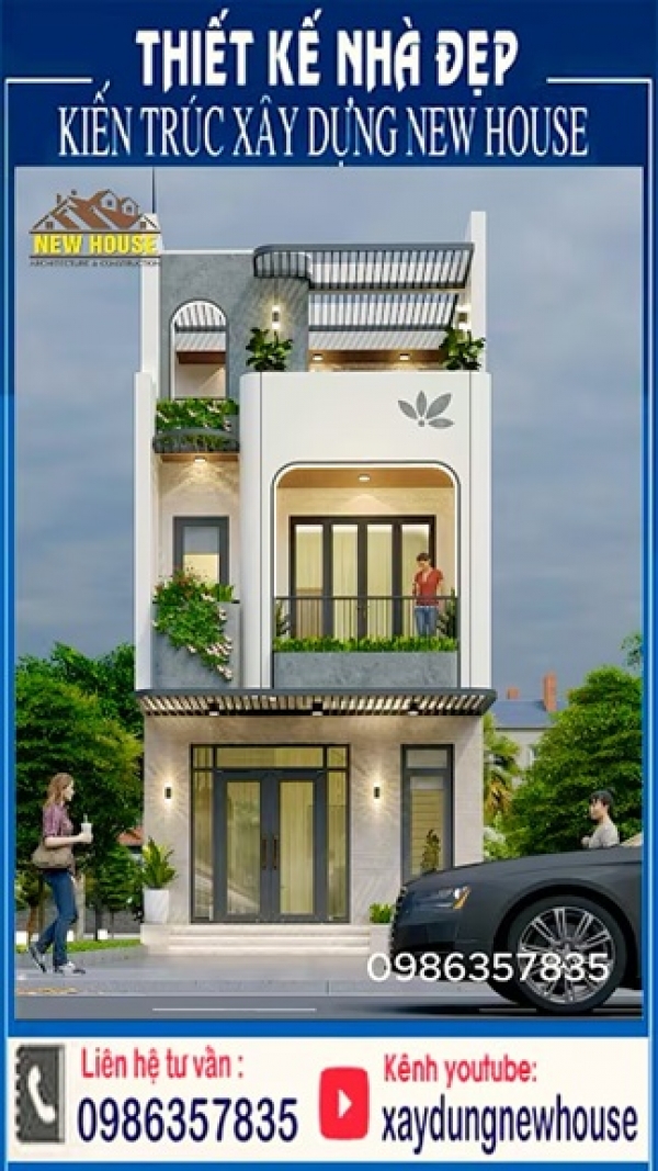 Mẫu Nhà Phố 2 Tầng 1 Tum 5x13m Đẹp Hiện Đại | Thiết Kế Tối Giản – Công Năng Tối Ưu Cho Gia Đình Trẻ