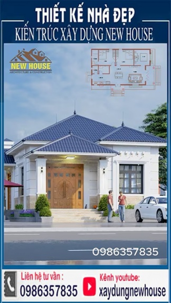 Nhà 1 Tầng Mái Nhật 8x13m – Phối Cảnh 3D & Bản Vẽ Chi Tiết