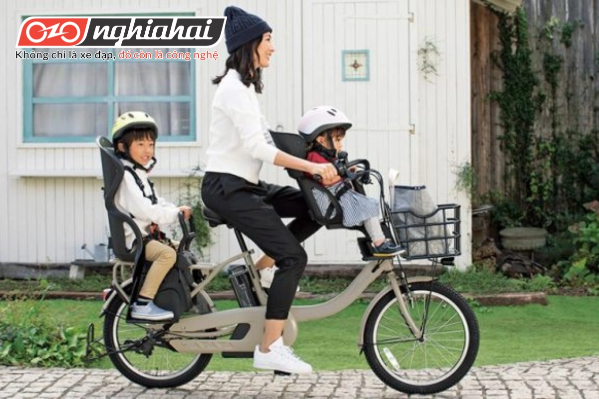 Người nước ngoài rất thích sử dụng xe đạp kéo làm phương tiện đi dạo cùng con yêu