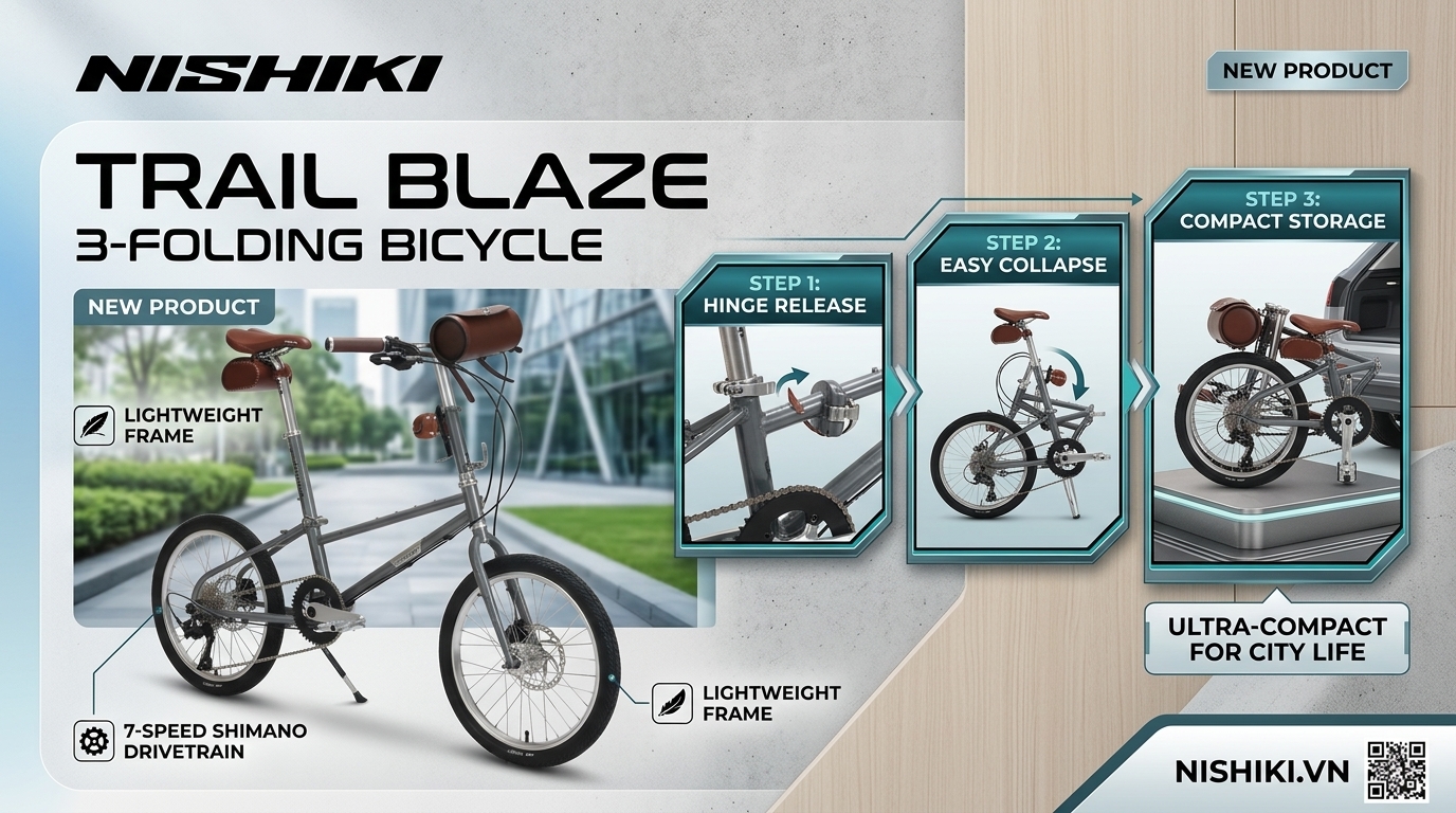 Xe Đạp Gấp Nhật Bản Nishiki 3 Trail Blaze