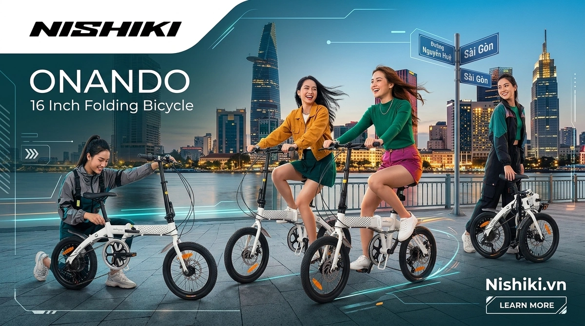 Xe Đạp Gấp Nhật Bản Nishiki Onando 16 Inch Xe Đạp Gấp Nhật Bản Nishiki Onando 16 Inch