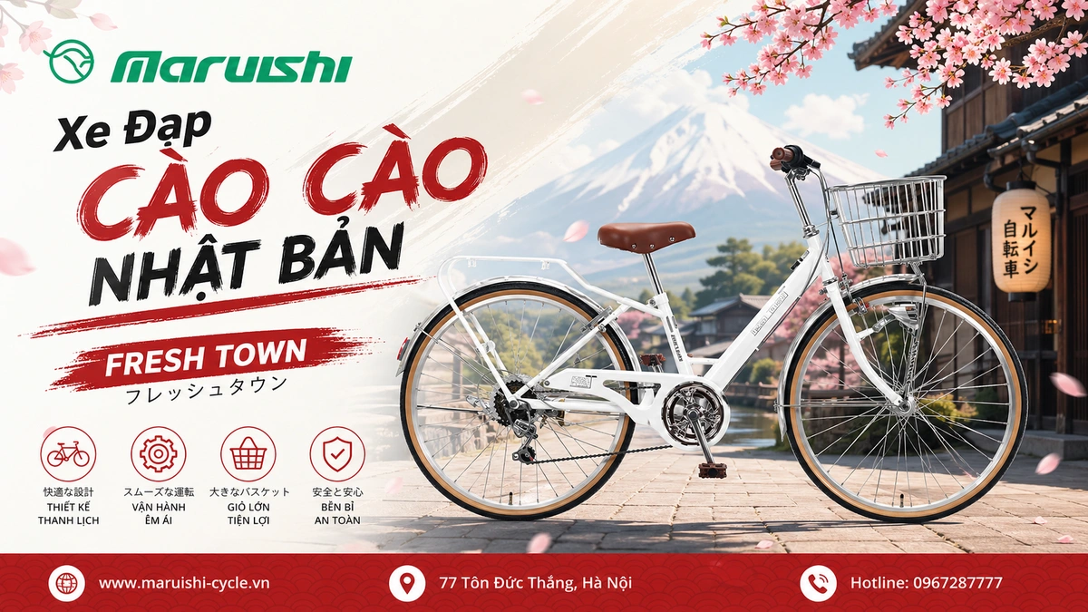 Xe Đạp Cào Cào Nhật Bản FRESH TOWN: Biểu Tượng Bền Bỉ Và Thanh Lịch Từ Maruishi Nhật Bản (2026)