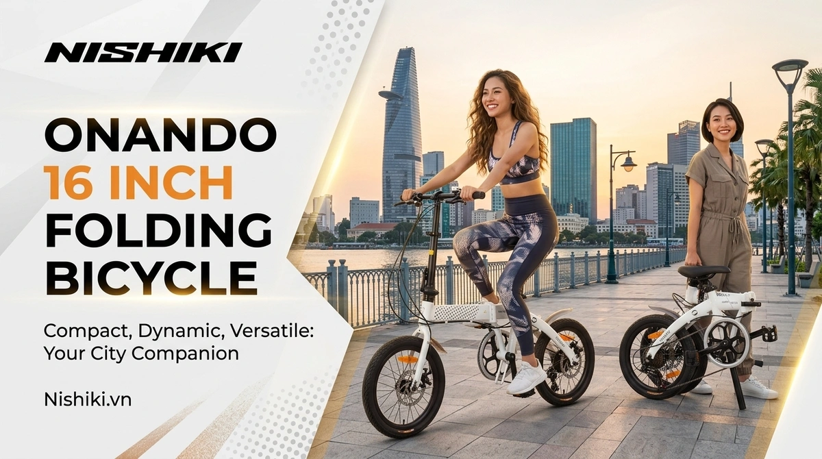 Xe Đạp Gấp Nhật Bản Nishiki Onanando 16 Inch 23