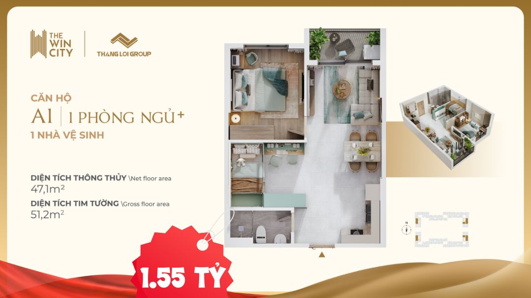Giá bán căn 1PN+ The Win City & Bảng tính dòng tiền mới nhất 2 Giá bán căn 1PN+ The Win City & Bảng tính dòng tiền mới nhất
