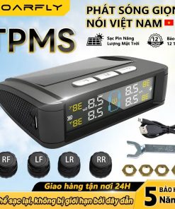 Review Soarfly Cảm Biến Áp Suất Lốp ô tô TPMS không dây dùng tấm pin mặt trời màn hình LCD có USB và 4 cảm biến