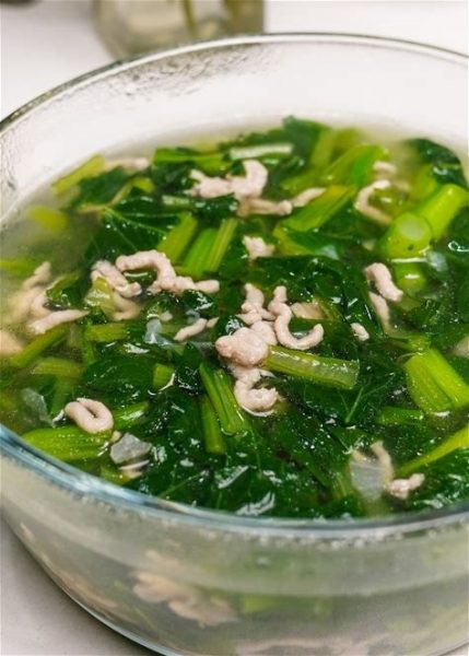 Canh cải nấu thịt băm đầm Vân Long Ninh Bình