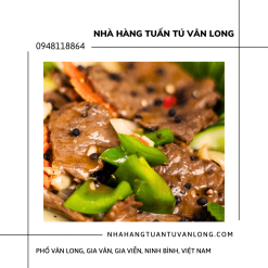 Bò sốt tiêu đen bánh bao đầm Vân Long Ninh Bình