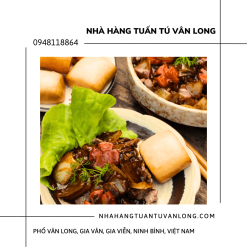 Bò sốt tiêu đen bánh bao đầm Vân Long Ninh Bình